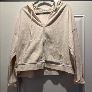 Old Navy Women's Off-White Zip-Up Hoodie